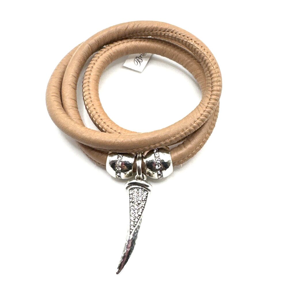 Brighton Woodstock Light Pink Triple Bracelet 23in NWT +2 Glimmer Beads & Charm